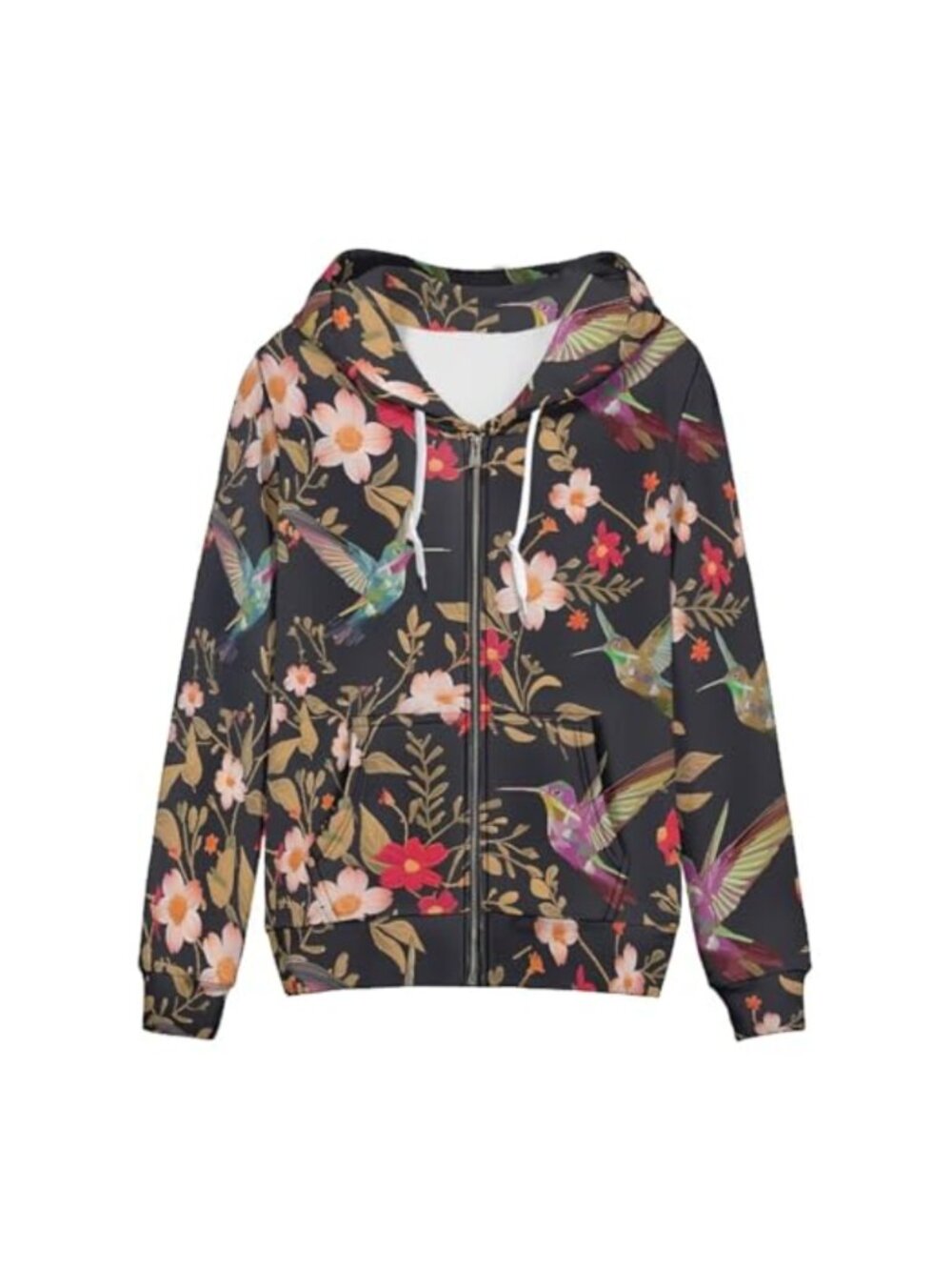 Irisjudy Zip Up Hoodie Women Animal Print Lightweight Sport Sweatshirt